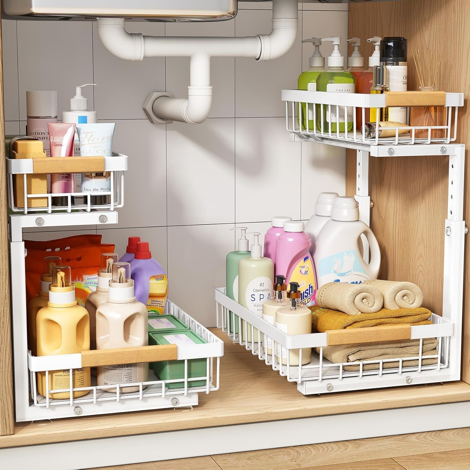 under-sink-organizer-adjustable-height-2-tier-pull-out-under-cabinet-organizer-slide-out-thickened-metal-under-sink-storage-for-kitchen-bathroom-laundry-pantry-cabinet-white-large-2-pack