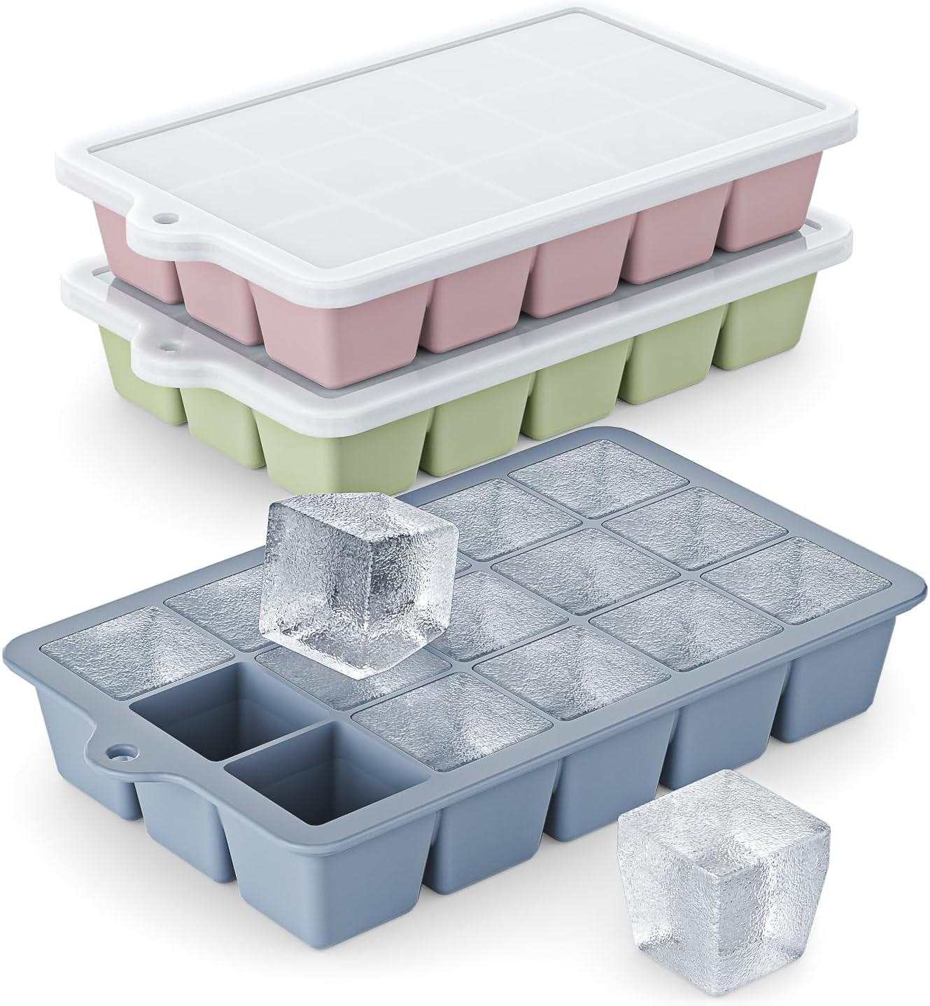 silicone-ice-cube-tray-3-pack-easy-release-ice-cube-tray-with-lid-bpa-free-ice-cubes-trays-for-freezer-ice-cube-mold-for-cocktail-whiskey-blue-pink-green
