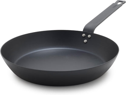 X Bobby Flay 10" Pre-Seasoned Carbon Steel Frying Pan Skillet | Natural Nonstick with Use, Durable Cast Iron Alternative, Induction & All Stovetop Compatible, High Heat & Oven Safe to 660F1