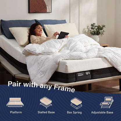 King Memory Foam Mattress - 12 Inch Size Mattress Gel Memory Foam Mattress in a Box, Extra Spinal Alignment for Back Pain Relief & Motion Isolation Cool Night Sleep - Certipur-Us, Made in USA6