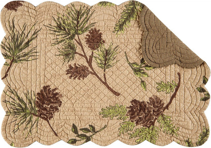 Woodland Retreat Pinecones 100% Cotton Single Placemat 13" X 19"1