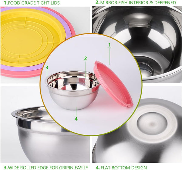 Mixing Bowls with Lids Set, 25 PCS Colorful Mixing Bowl for Kitchen2