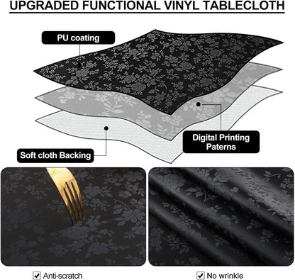 Waterproof Heavy Duty Vinyl Fitted Tablecloth for 36"-44" round Table5