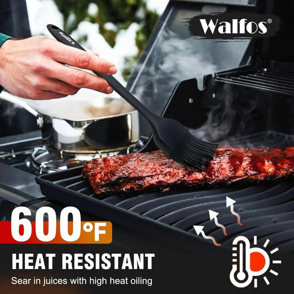 600°F Heat Resistant Silicone Basting Brushes BPA Free Pastry Brush, Spread Oil Butter Sauce for BBQ Grill Baking Kitchen Cooking, Dishwasher Safe (2 SIZE)3
