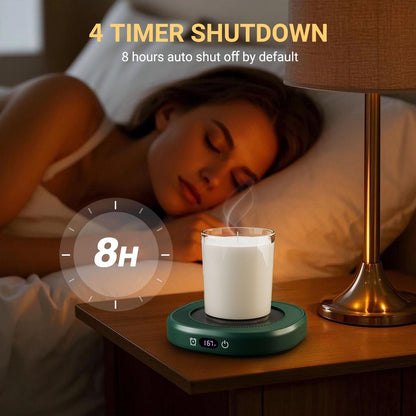 Coffee Mug Warmer & You Are Awesome Mug Set, Electric Cup Warmer for Desk | Beverage Warmer Plate for Coffee,Tea,4 Temperature Setting,8-Hours Auto Shut Off,14Oz Mug with Spoon & Bamboo Lid Included4
