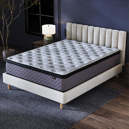 Signature Design by Ashley Full Size Augusta2 Hybrid Mattress, 12 Inch Euro Pillow Top with Lumbar Support Gel Memory Foam, Fiberglass-Free, Bed in a Box10