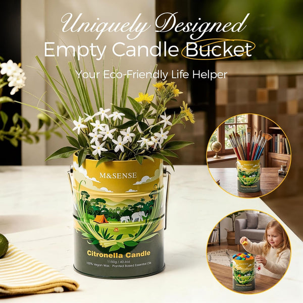 Citronella Candles Outdoor – 250 Hour Burn, 40.6Oz Large, Natural Non-Toxic Soy Wax, Outdoor & Indoor Use for Patio, Camping, Home8