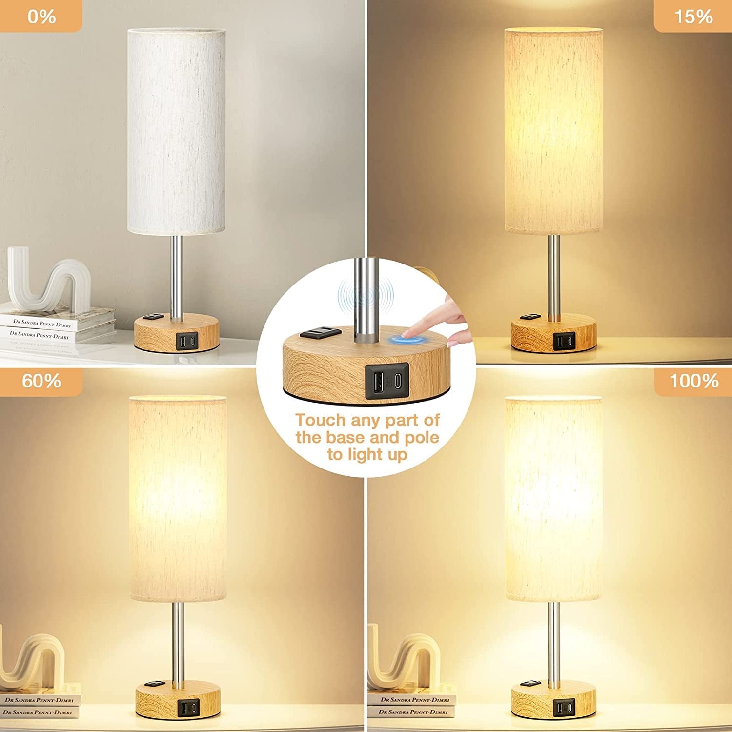 bedside-table-lamp-for-bedroom-dimmable-touch-usb-a-c-ac-outlet-3-way-dimmable-led-bulb-included-fabric-lampshade-wood-grain-metal-base-14-small-nightstand-lamp-for-desk-living-room