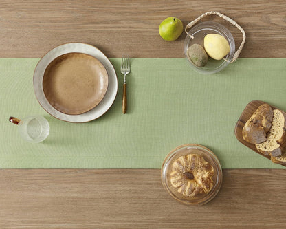Linen Textured Border Table Runner, 14 X 36 Inch Green4