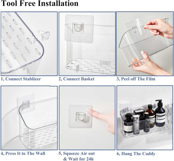 2 Pack Clear Bath Toy Storage Organizer for Baby & Toddler Shower7
