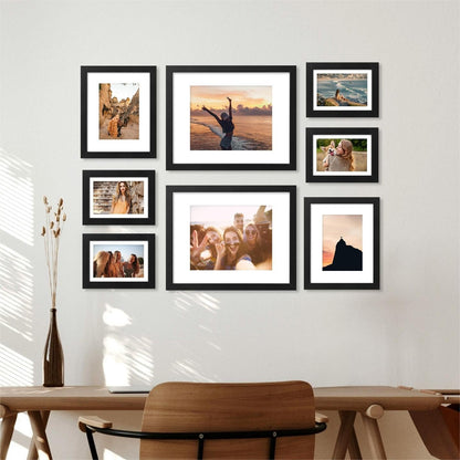 8X10 Picture Frame, Fits 5X7 Photos with Mat, Black5