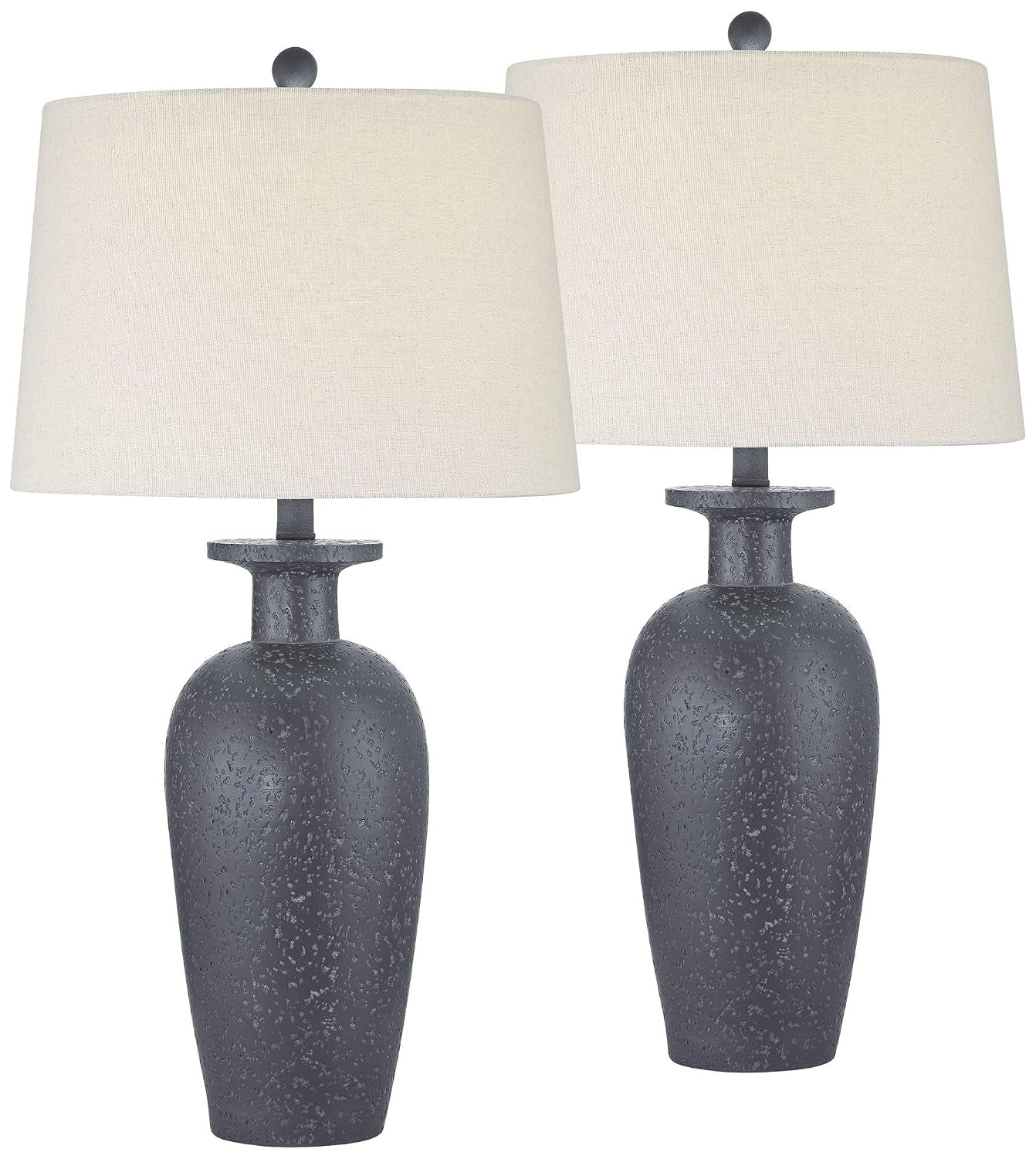 glenwood-28-tall-3-way-table-lamps-set-of-2-charcoal-gray-farmhouse-rustic-country-cottage-living-room-bedroom-bedside-nightstand-house-office-home-reading-kitchen-entryway-white-shade