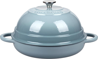 Cast Iron Enameled Dutch Oven Pot with Lid for Bread Baking, Bread Oven, 6 Quart, Sea Salt1