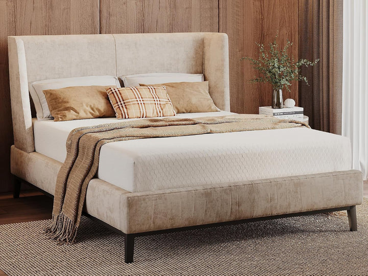 Queen Size 8-Inch Gel Memory Foam Mattress, Comfortable with Pressure Relieving Ergonomic Support, Breathable Soft Fabric Cover, Fiberglass Free, Mattress in a Box