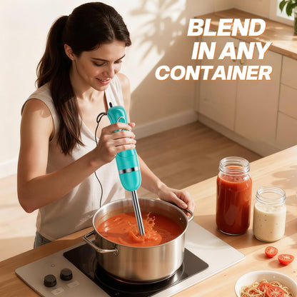 Immersion Blender Corded 400W, 2 Speed, Emulsifier, Blend, Bpa-Free | Hand Blender Stick Mixer, Ergonomic Handle, Stainless Steel Blades, Effortless Blending for Soup, Smoothies, Puree, Baby Food5