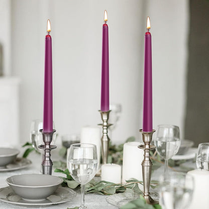0.87×10 Inch Purple Taper Candles, Unscented and Smokeless Tall Candlesticks, 10 Pack Tapered Candles with Cotton Wicks, Long Burning, Ideal for Weddings, Dinner Parties, and Home Décor5