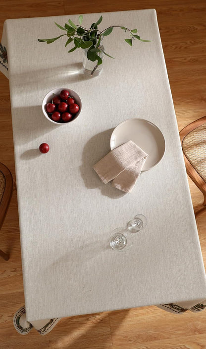 Designer Vintage Linen Rectangular Tablecloth,79"X55"-Carol G8