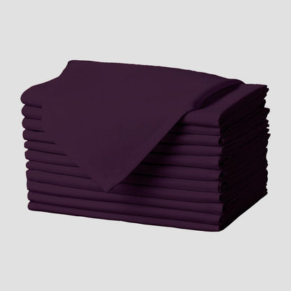 Cloth Napkins - 17 X 17 Inch Eggplant Dinner Napkins - Set of 12 Soft & Absorbent Washable Fabric Cloth Table Napkins with Hemmed Edges for Hotel Restaurant, Holiday Parties & Wedding1