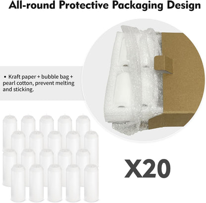 20Pack Emergency Candles for Power Outages, 15H White Candle, 3" Unscented6