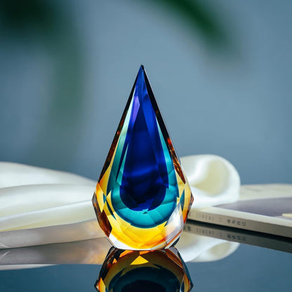 Hand-Blown Glass Sculpture Glass Decor Murano-Style Glass Statue and Figurine Wonderful Gift, Blue and Green Color5
