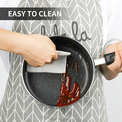 Nonstick Saucepan Set - 1 Quart and 2 Quart,Ultra Non Stick Sauce Pan Small Pot with Glass Lid,Great for Home Kitchen Restaurant,Black7