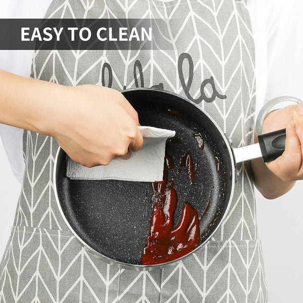 Nonstick Saucepan Set - 1 Quart and 2 Quart,Ultra Non Stick Sauce Pan Small Pot with Glass Lid,Great for Home Kitchen Restaurant,Black7