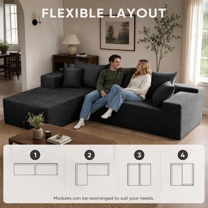 Boneless Couch, 102.4" Sectional Couches for Living Room with L Shape Sofa3