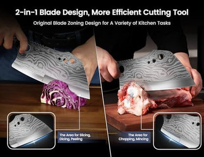 Fillet Knife 7.2 Inch+Meat Cleaver Chef Knife 7.7 Inch8