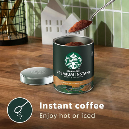 Starbucks Premium Instant Coffee Blonde Roast, 3 Tins 3.17 Oz | 100% Arabica Premium Instant and Microground Coffee; Blonde Roast; 3 Tins, 3.17 Oz Each2