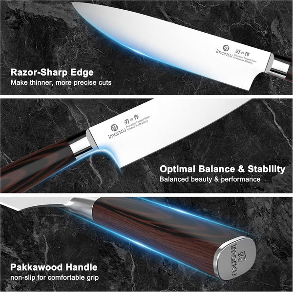 18-Piece Japanese Santoku Stainless Steel Knife Set with Block4
