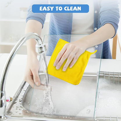 Tempered Glass Cutting Board for Kitchen, Clear Glass Board for Countertop, Heat Resistant, with Non-Slip Feet, 12X16" & 12X8" 2 Pcs Clear3