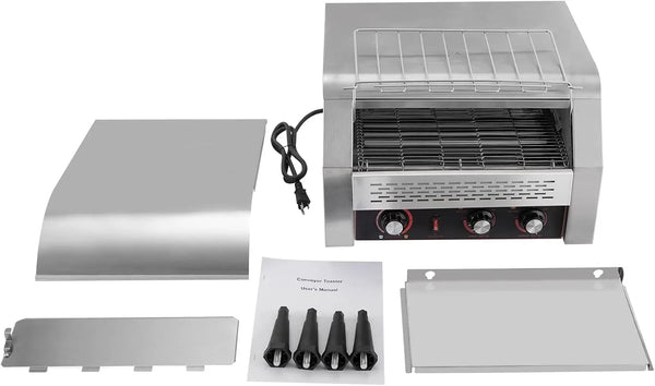 450 Slices/Hour Commercial Toaster, 110V 2600W Electric Conveyor Toaster Oven Stainless Steel Commercial Conveyor Belt Toasters for Restaurant, Bakery, Buffet Use9