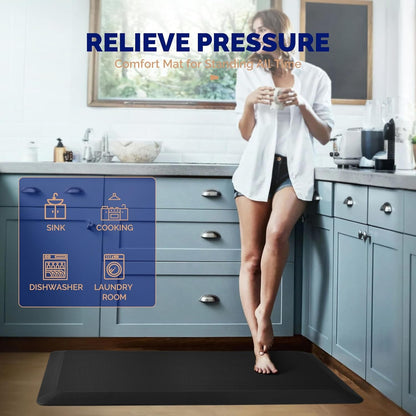 anti Fatigue Mat for Standing, 9/10 Extra Thick Ergonomic Standing Desk Mat, Comfort Memory Foam Standing Mat at Home,Office All Day (20" X 32", Black, 1PC)4