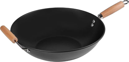 Carbon Steel Non-Stick Wok, Hand Wash Recommended, Easy Clean Kitchen Cookware1