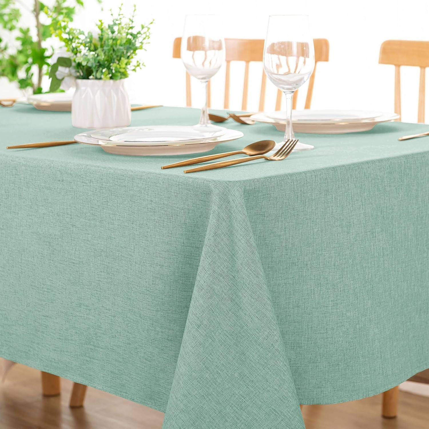 rectangle-faux-linen-tablecloth-waterproof-spill-proof-wrinkle-and-stain-resistant-table-cloth-washable-decorative-farmhouse-table-cover-for-kitchen-dining-party-52-x-70-inch-sage-green