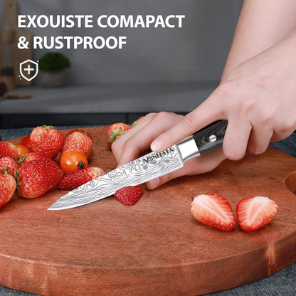 Professional Chef Knife Set with German High Carbon Stainless Steel Kitchen Knife Set 3 Pcswith Finger Guard,Knife Sharpener,Knives Set for Kitchen with Gift Box5