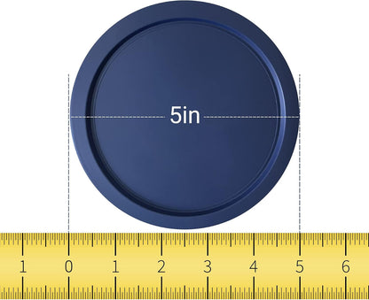 Replacement Lids Fits Pyrex 2-Cup Glass Food Storage Container Bowls, 5-Inch Plastic round Lids Covers for Pyrex 7200-PC, Airtight & Leakproof (4-Pack, Blue)2