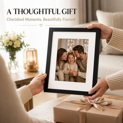 Wood 16X20 Picture Frame with 11X14 Mat Black, Display 11X14 with Mat or 16X20 without Mat, Wood 16 by 20 Photo Frame, 16 X 20 Frame for Wall Hanging Display, Black, 2 Pack8