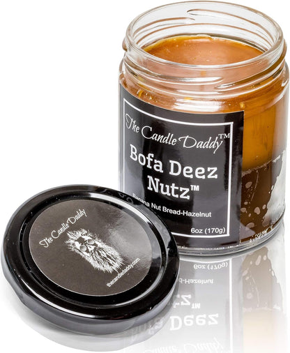 Bofa Deez Nutz- Funny- Banana Nut Bread N Hazelnut Vanilla- Scented Candle- Double Pour- 6 Ounce- 40 Hour Burn Time4