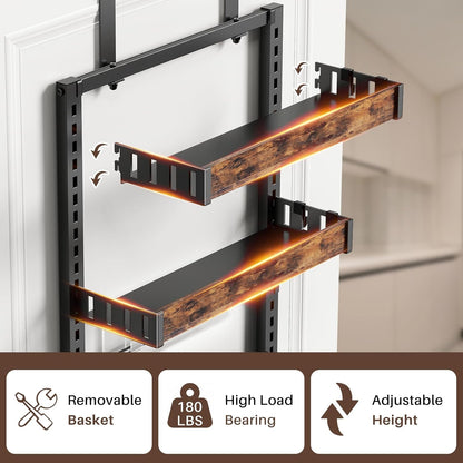 8 Tier over the Door Pantry Organizer, 2 in 1 Wall Mount or Metal Hanging Spice Rack for Pantry Organizers and Storage, Seasoning Shelves，Adjustable Basket with Hooks for Kitchen Cabinet and Closet9