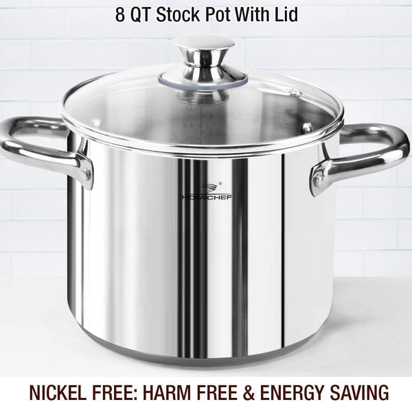 14-Piece Nickel Free Stainless Steel Cookware Set - Nickel Free Pots and Pans Set - Non-Toxic, Healthy Induction Cookware3