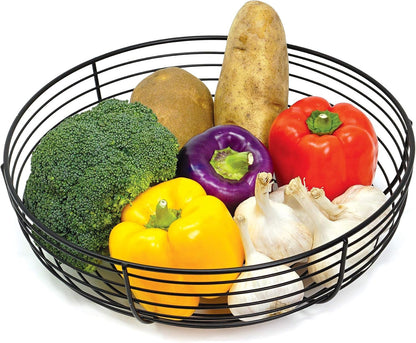 Countertop Fruit Bowl, Wire Basket for Fruits, Breads, Vegetables,Snacks, Black3