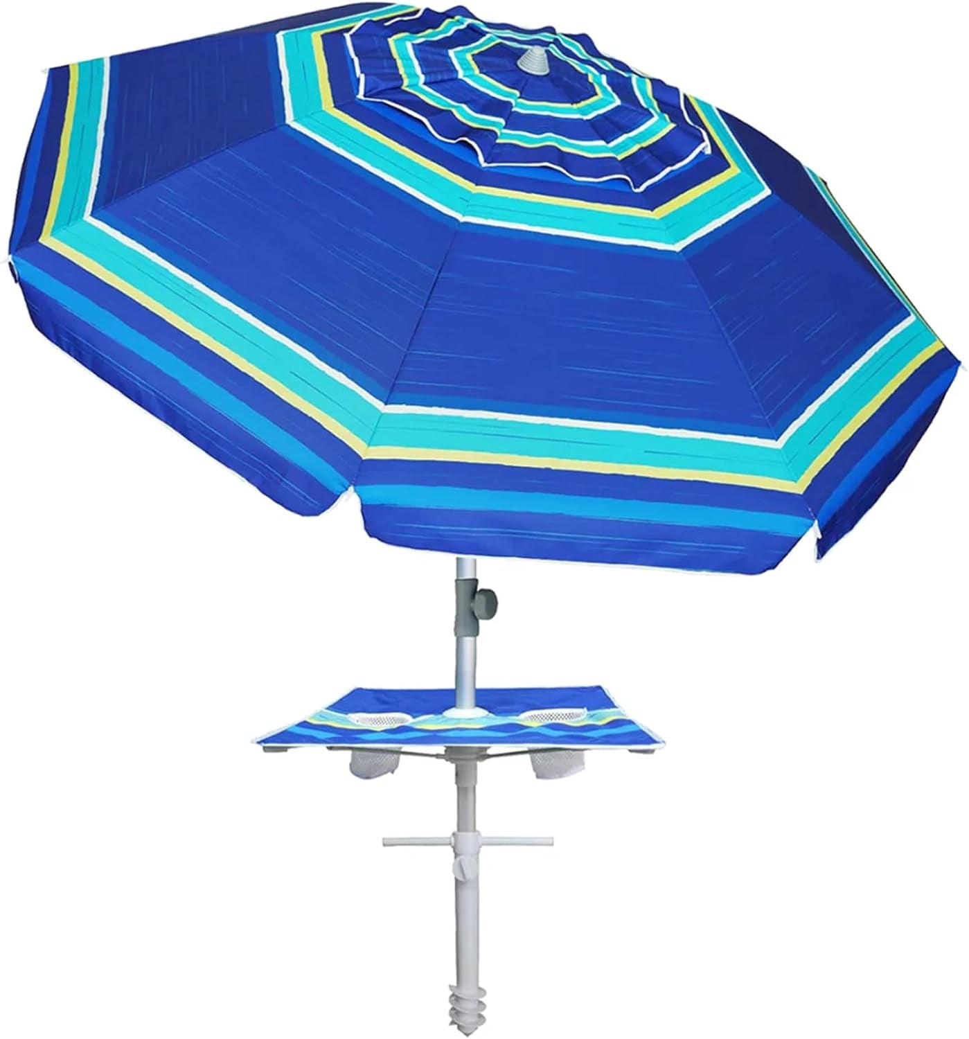 7ft-heavy-duty-high-wind-beach-umbrella-with-sand-anchor-built-in-table-tray-vent-tilt-pole-upf-50-windproof-portable-outdoor-umbrellas-carry-bag-for-patio-garden-pool-backyard-stripe