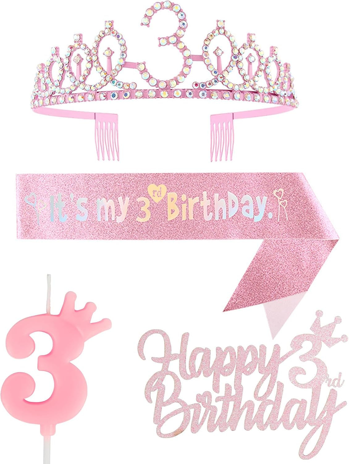 3rd-birthday-decorations-for-girl-including-crown-tiara-sash-cake-toppers-and-number-3-candles-pink-party-supplies-for-3-year-old-girls-birthday