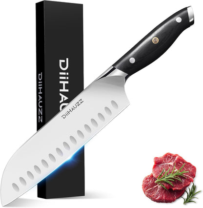 Santoku Knife, 7 Inch High Carbon Steel Kitchen Knife1