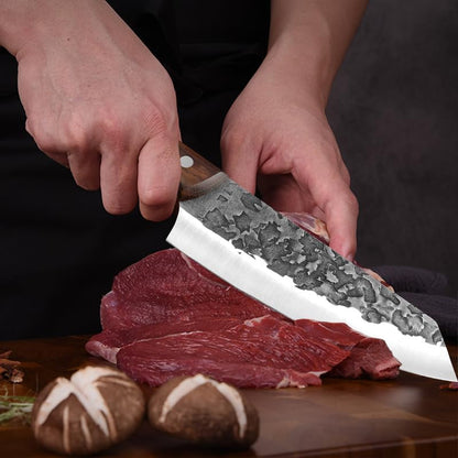 Meat Cleaver, 7 Inch Butcher Kitchen Knife Stainless Steel Meat Chopping Chef Fish Vegetables Slicing Butcher Knives with Sheath6