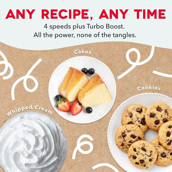 Cordless Hand Mixer, Beaters & Dough Hooks, French Grey | Handheld Electric Mixer for Baking, Whipping Cream, Cookie Dough & Cake Batter, Turbo Button, Rechargeable4