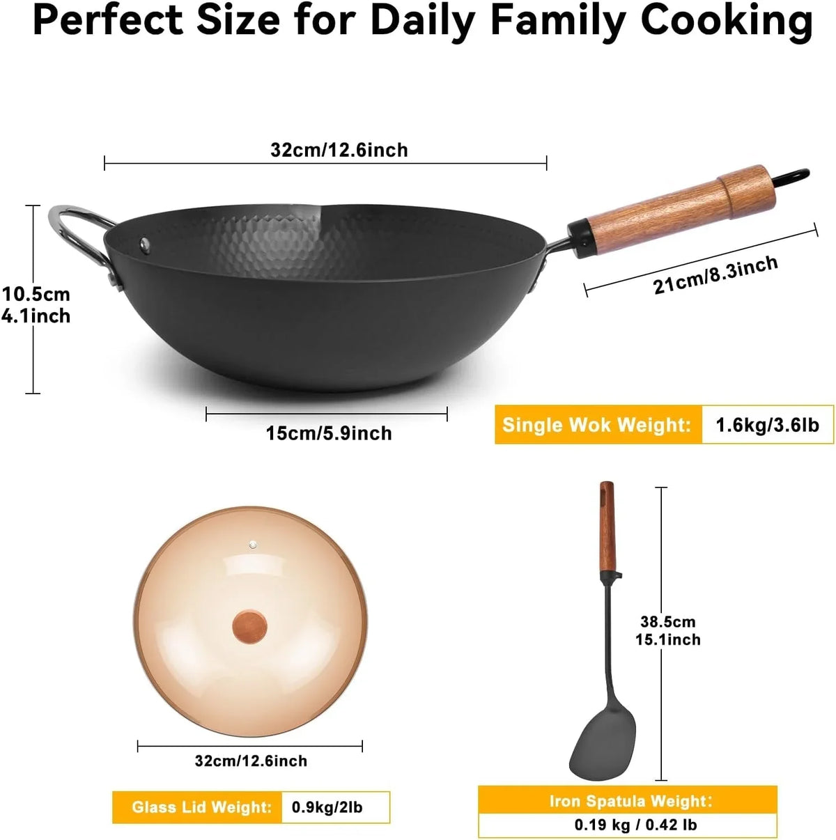 carbon-steel-wok-with-lid-12-6-hammered-stir-fry-pan-with-helper-handle-iron-spatula-thickened-heavy-duty-flat-bottom-wok-for-induction-electric-gas-stoves-metal-utensil-safe