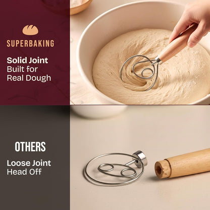 12" Danish Dough Whisk for Bread Mixing7