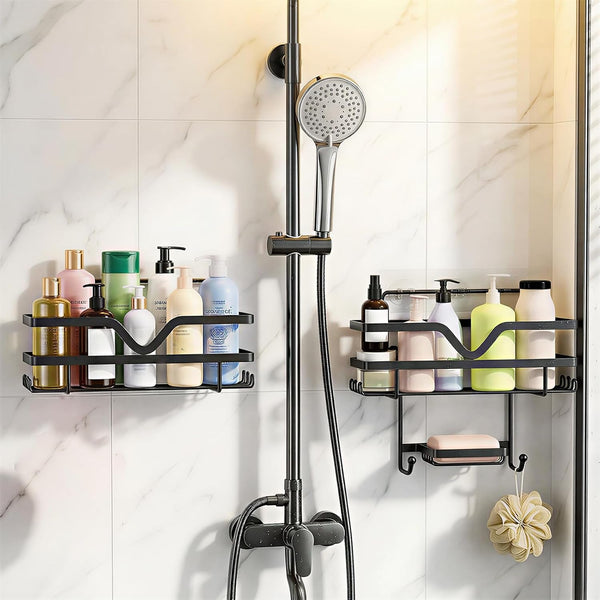 Adhesive Shower Caddy No Drilling Bathroom Organizers, 3 Pack2